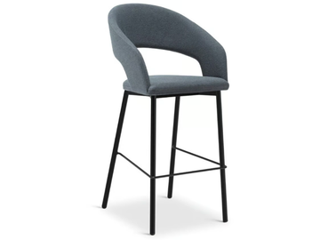 CELINE 707 - High upholstered fabric stool with back by Origins 1971 - view 2